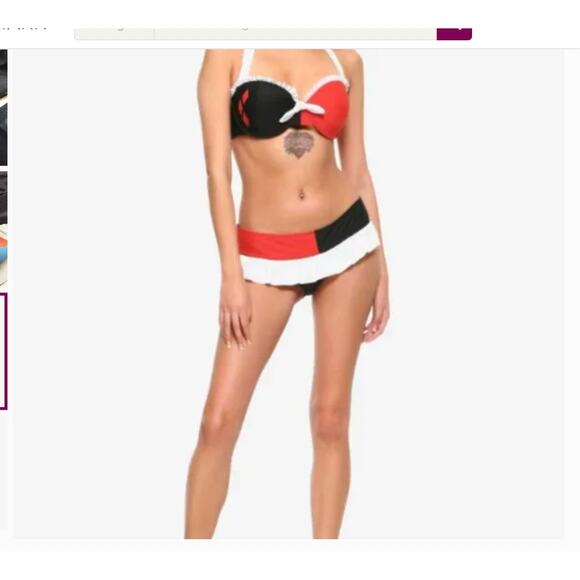 NWT DC Comics Harley Quinn Licensed Bikini Ruffled Swim Bottom Size Medium - Picture 9 of 9
